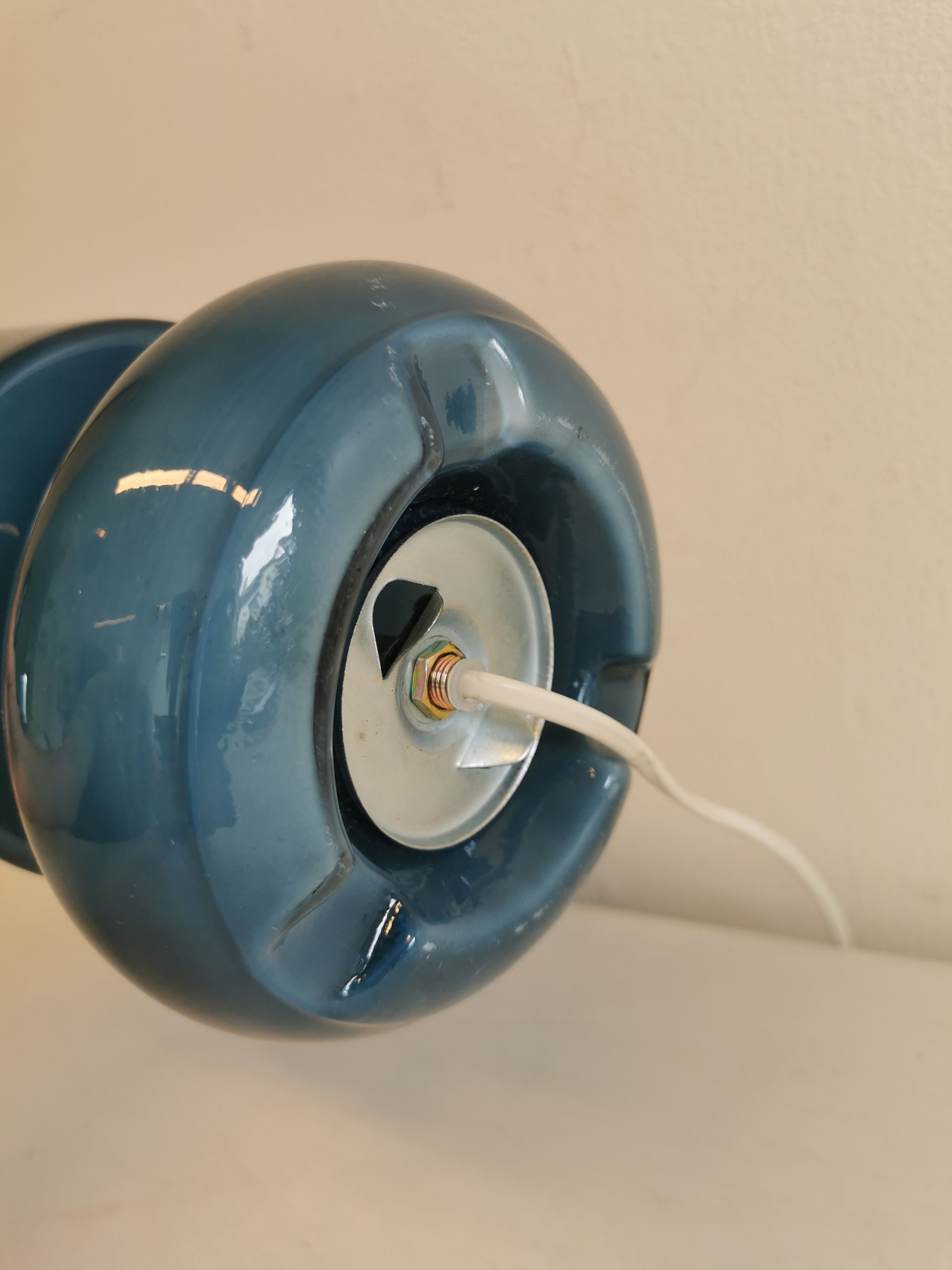 Vintage table lamp from ikea, model lykta, in petrolium blue color, from the late 90s.