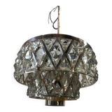 Vintage XL glass chandelier / Kinkeldey pendant light
