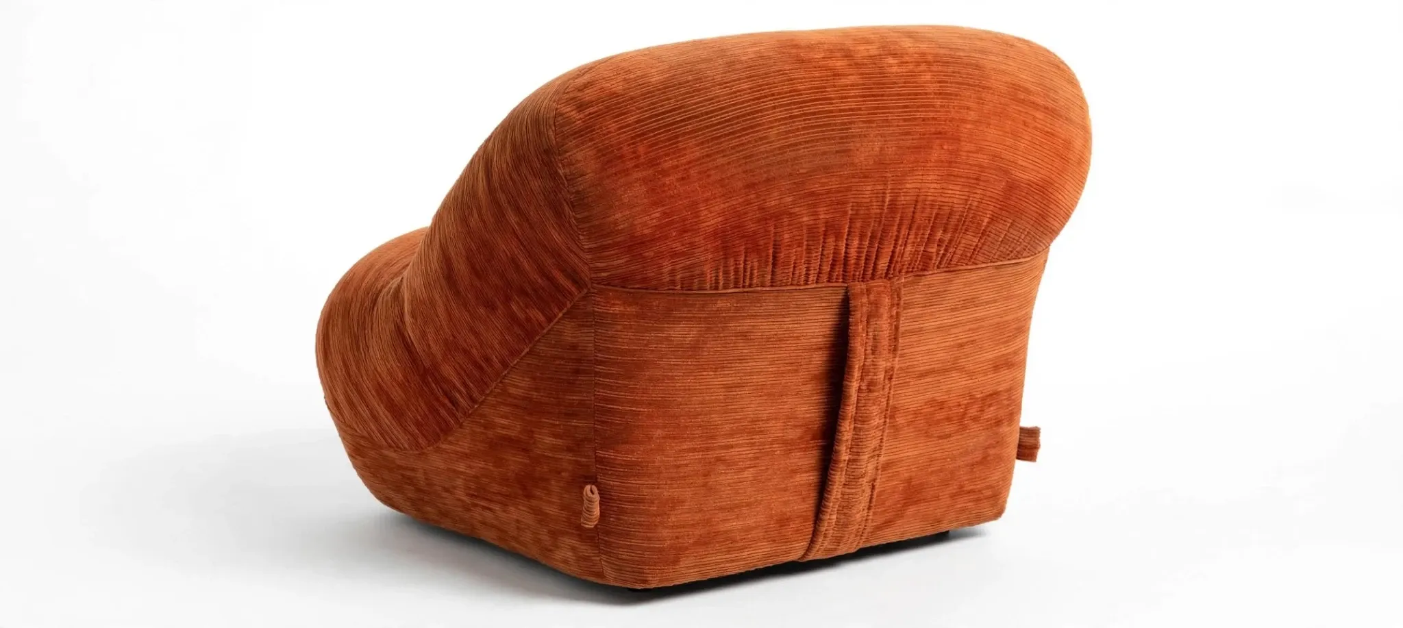 Pair of patate armchairs by airborne, 1970s - rust orange corduroy