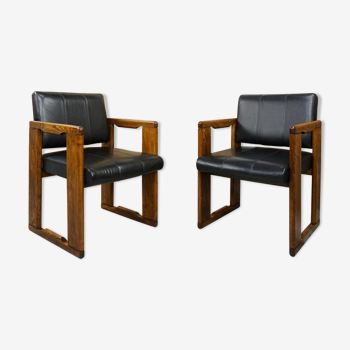 Pair of Italian design armchairs by Afra & Tobia Scarpa model Dialogo 1970