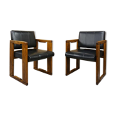 Pair of Italian design armchairs by Afra & Tobia Scarpa model Dialogo 1970