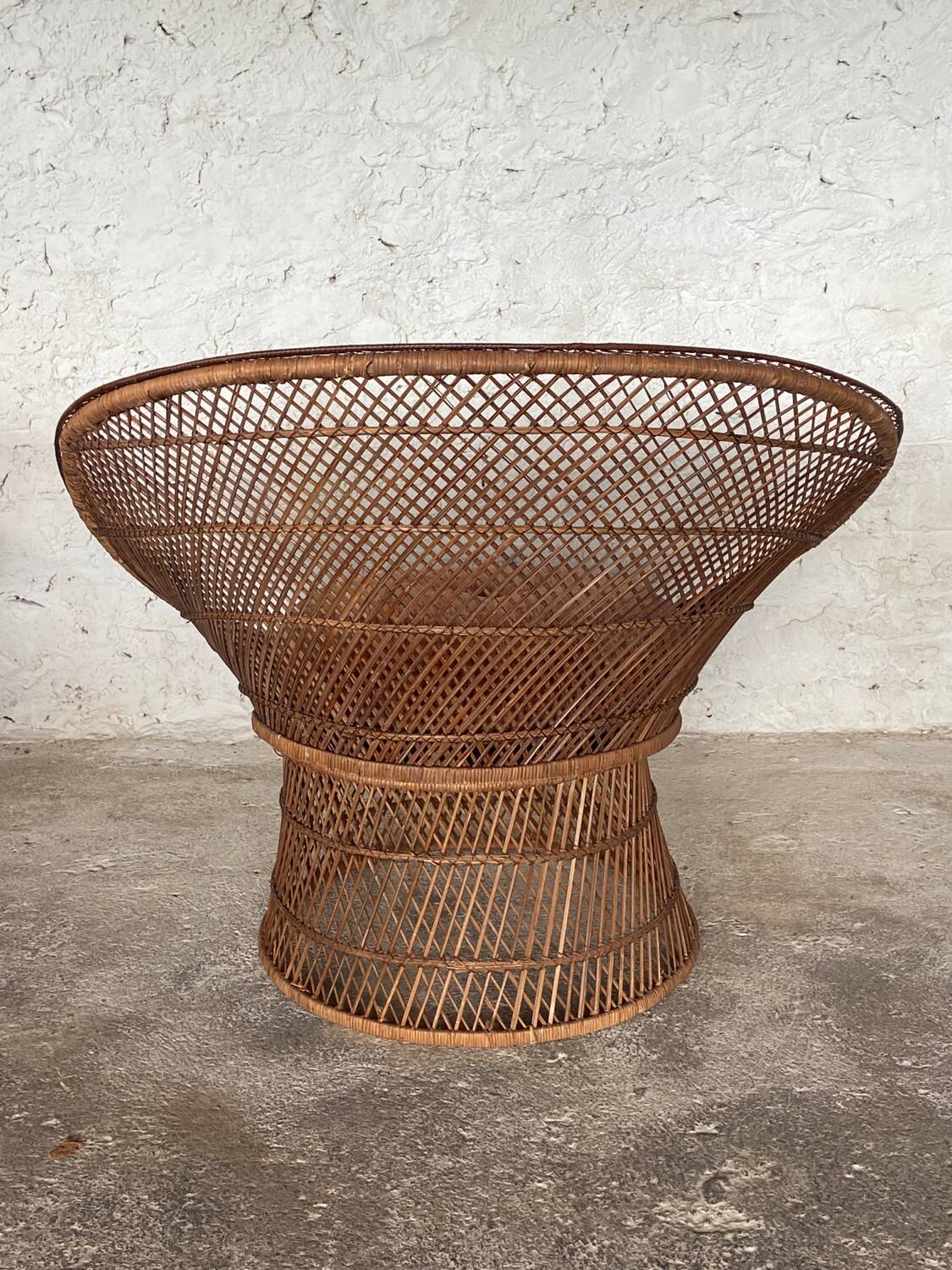 Large rattan armchair c.1970
