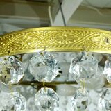 3-light bronze and crystal ceiling light