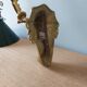 Wall light in bronze art nouveau with green opaline lampshades.