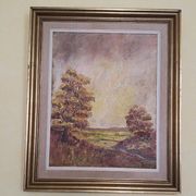Large rural landscape painting - Oil on framed canvas - Circa 1950 - Signed Benoot