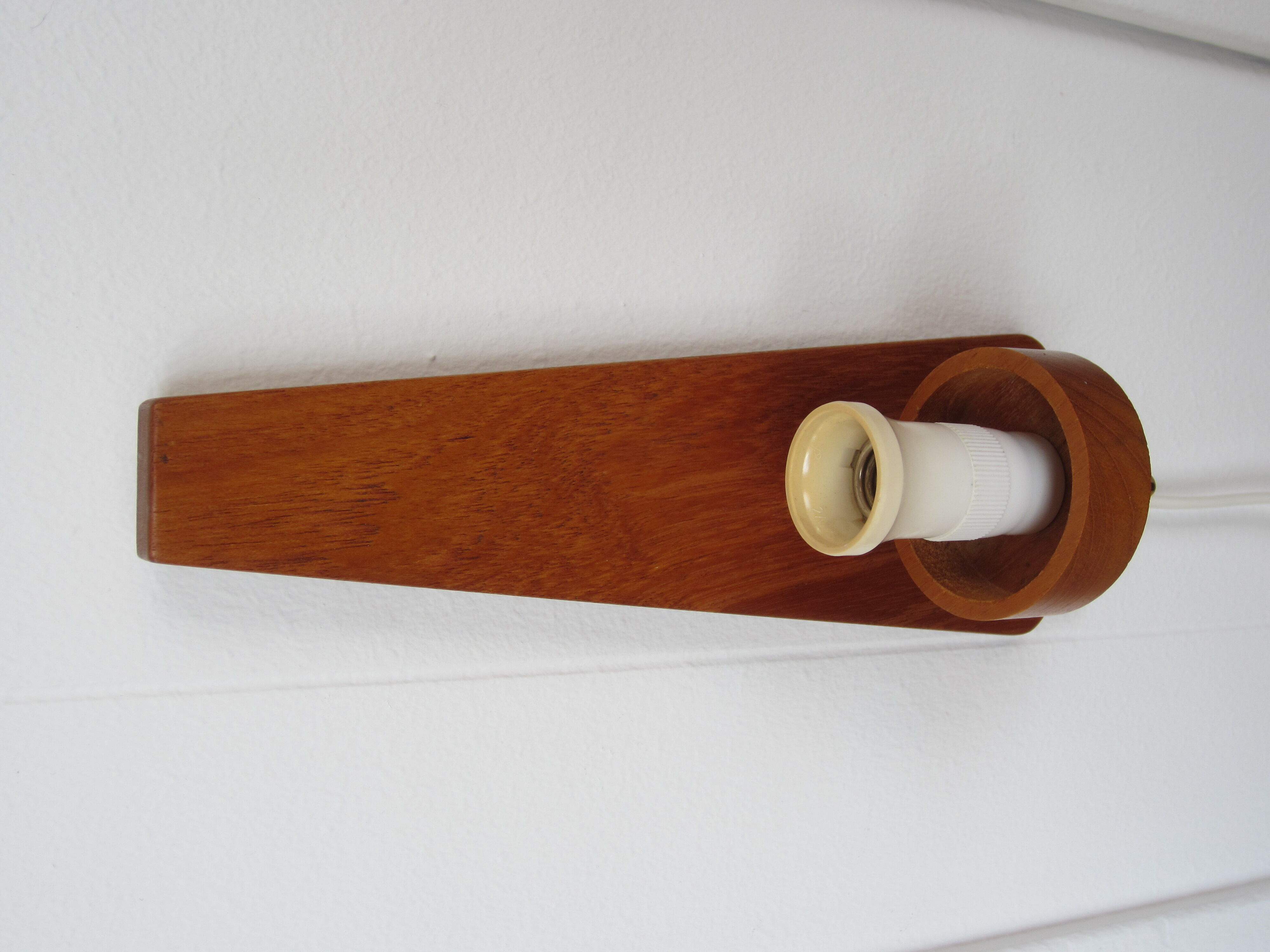 Scandinavian teak and glass wall lamp