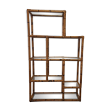 Bibliothèque étagère en bambou vintage