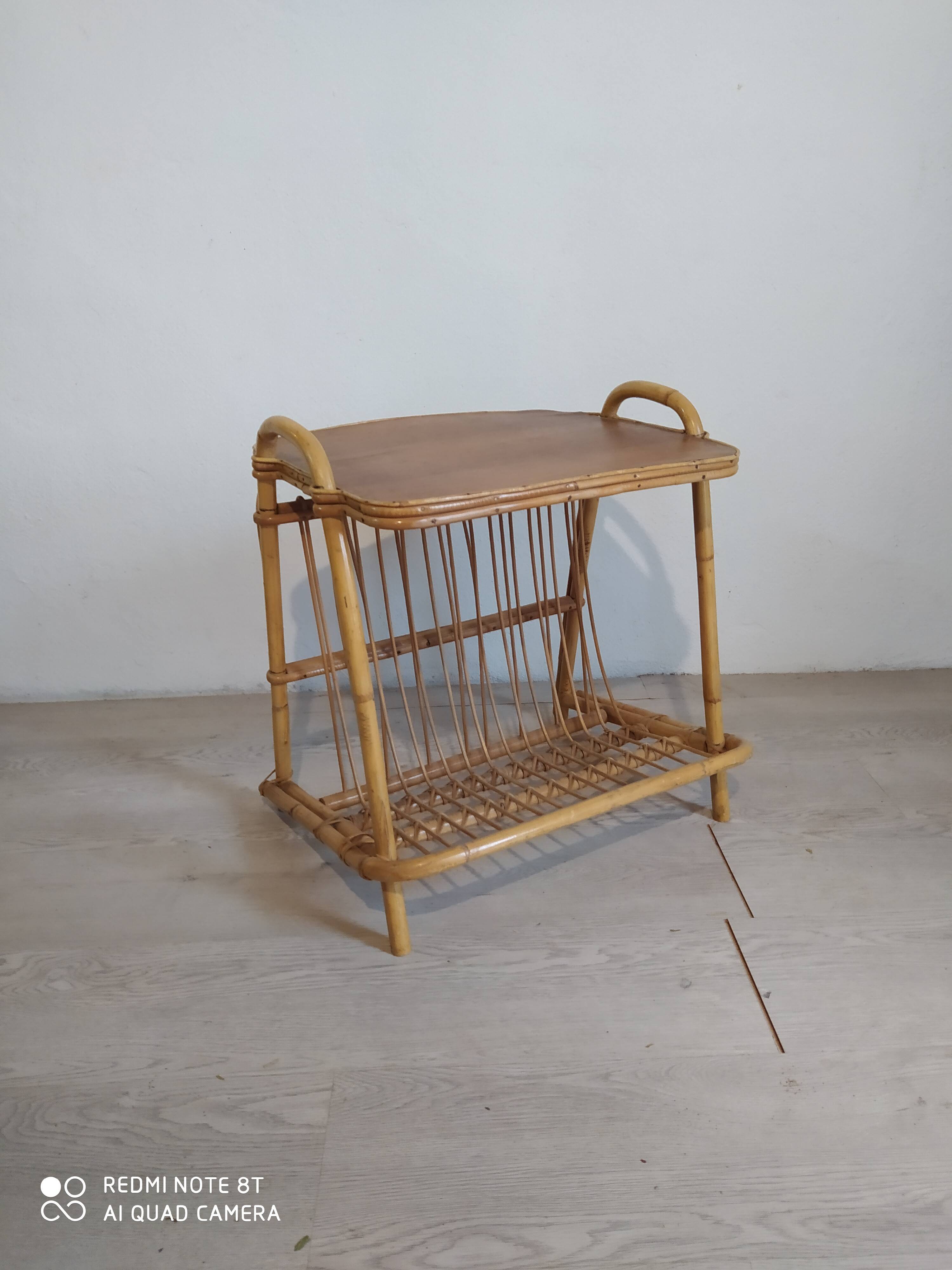 Vinyl storage side table