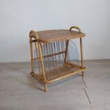 Vinyl storage side table