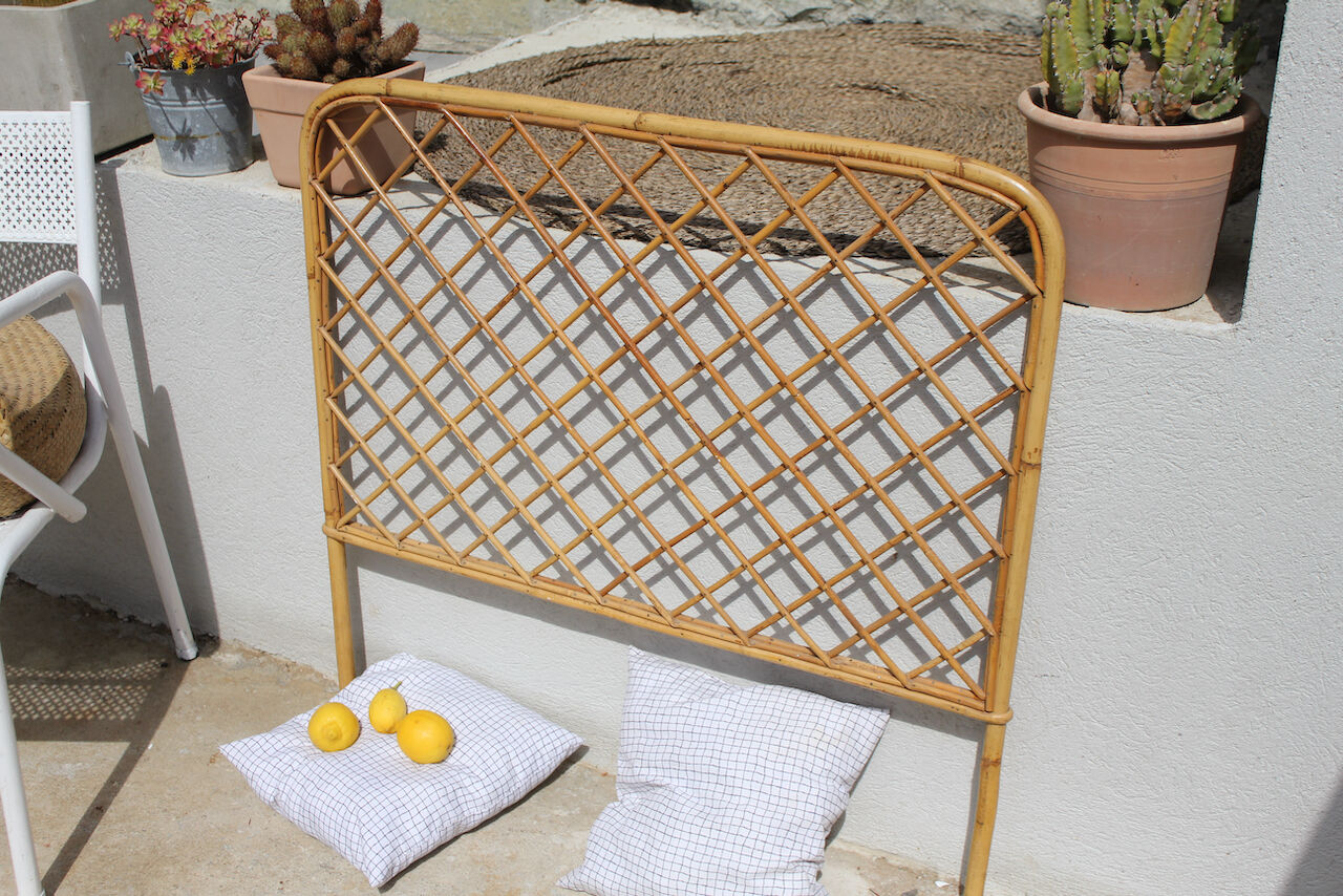 Rattan headboard a place