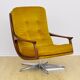 Swivel armchair in velor upholstery, 1970s