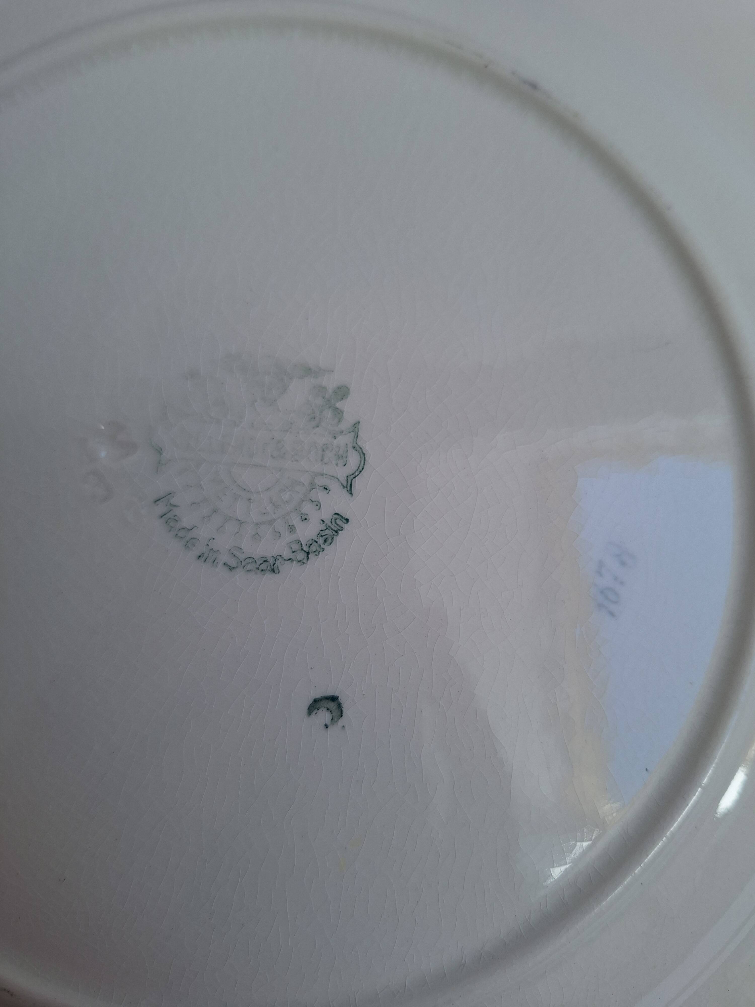 Vintage blue pink green dinner plates