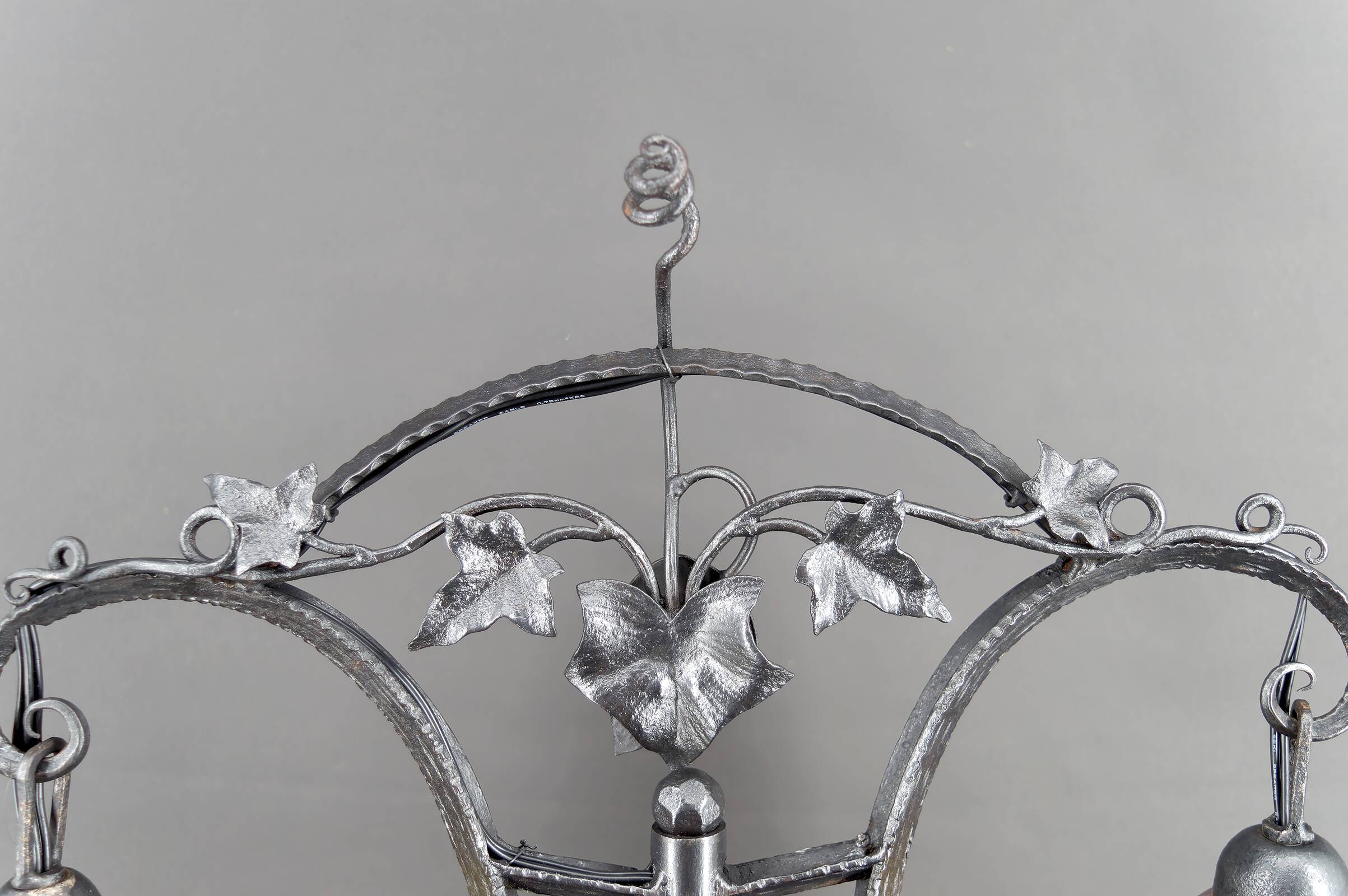 Important Double-Headed Lamp, Wrought Iron by Schneider, France, c. 1920