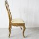 Golden baroque chair, gold-plated wooden chair louis xiv.
