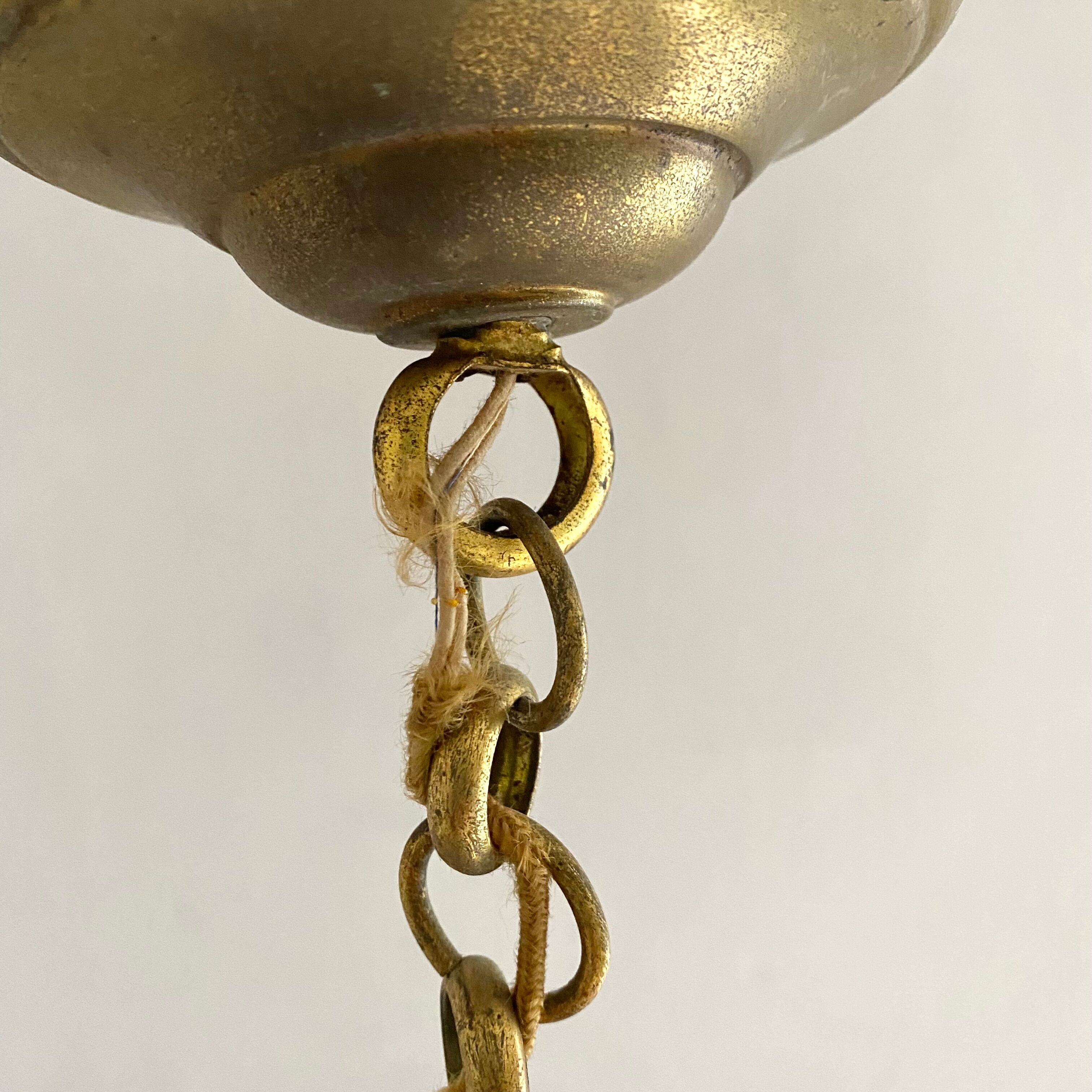 Lustre ancien pampilles en verre de murano
