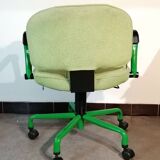 Fauteuil de bureau vert Steelcase pied 5 branches design, vintage 1970
