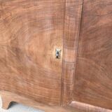 Buffet enfilade art déco 4 portes rénové en bois de chêne brut 200cm