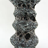Ceramic pagoda vase - Fat Lava glaze - Vallauris France - vintage 60s