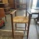 Wooden and straw high chair for children