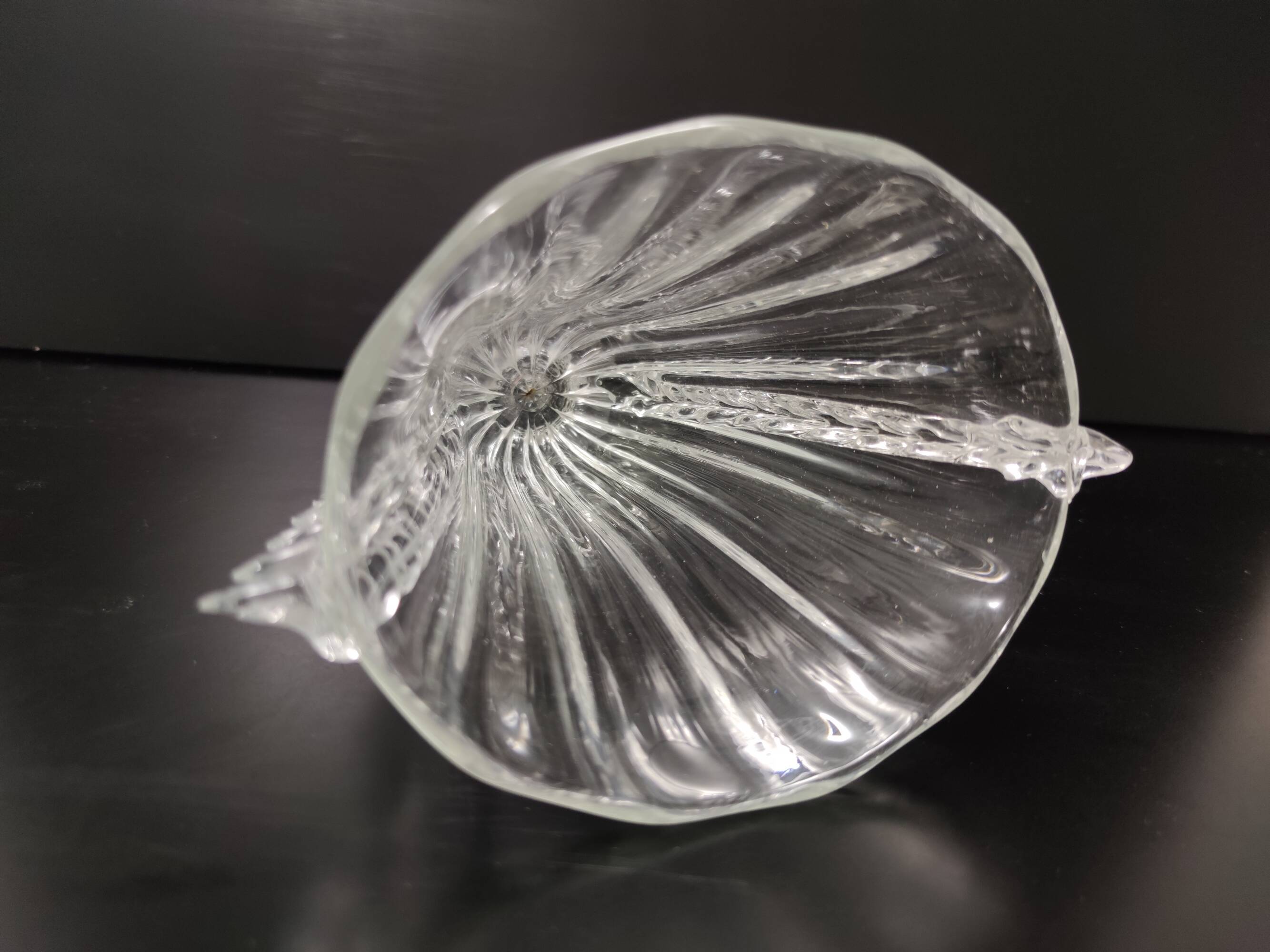 Transparent Murano Glass Vase attr. to Barovier and Toso, Italy