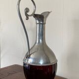 Glass and tin ewer