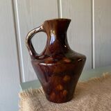 Signed glazed terracotta pitcher