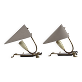 Pair of vintage mid century brass  wall or table lamps