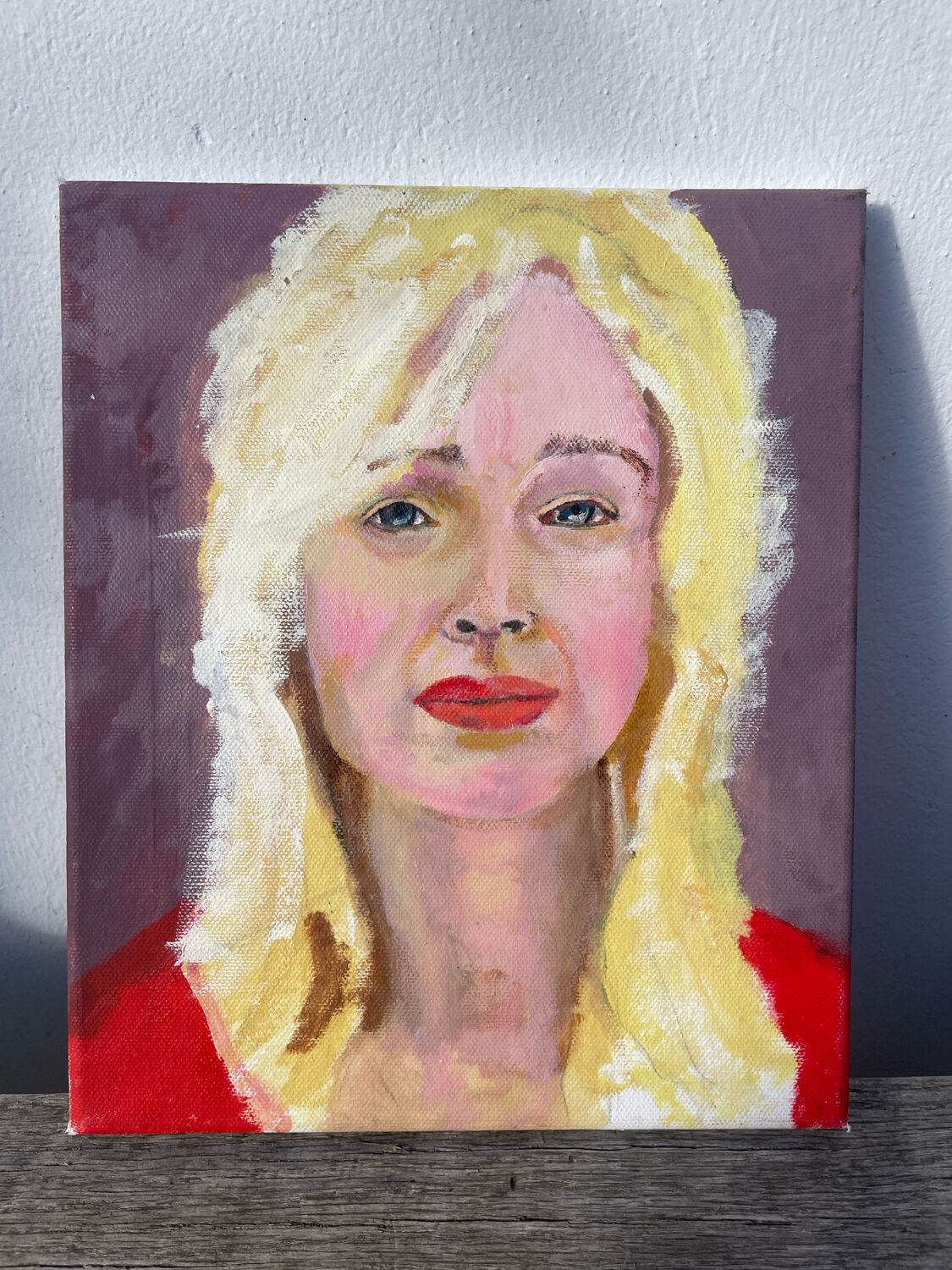 Painting of a blonde woman / oil on canvas