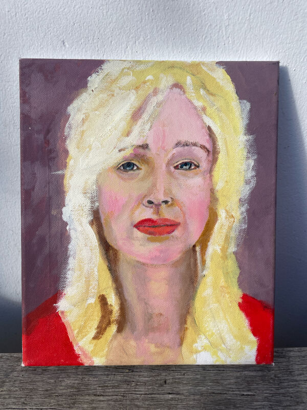 Tableau peinture d’une femme blonde / huile sur toile
