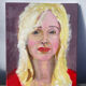 Painting of a blonde woman / oil on canvas