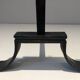 Important pair of wrought iron andirons with torch in heraldic fleur-de-lis design.