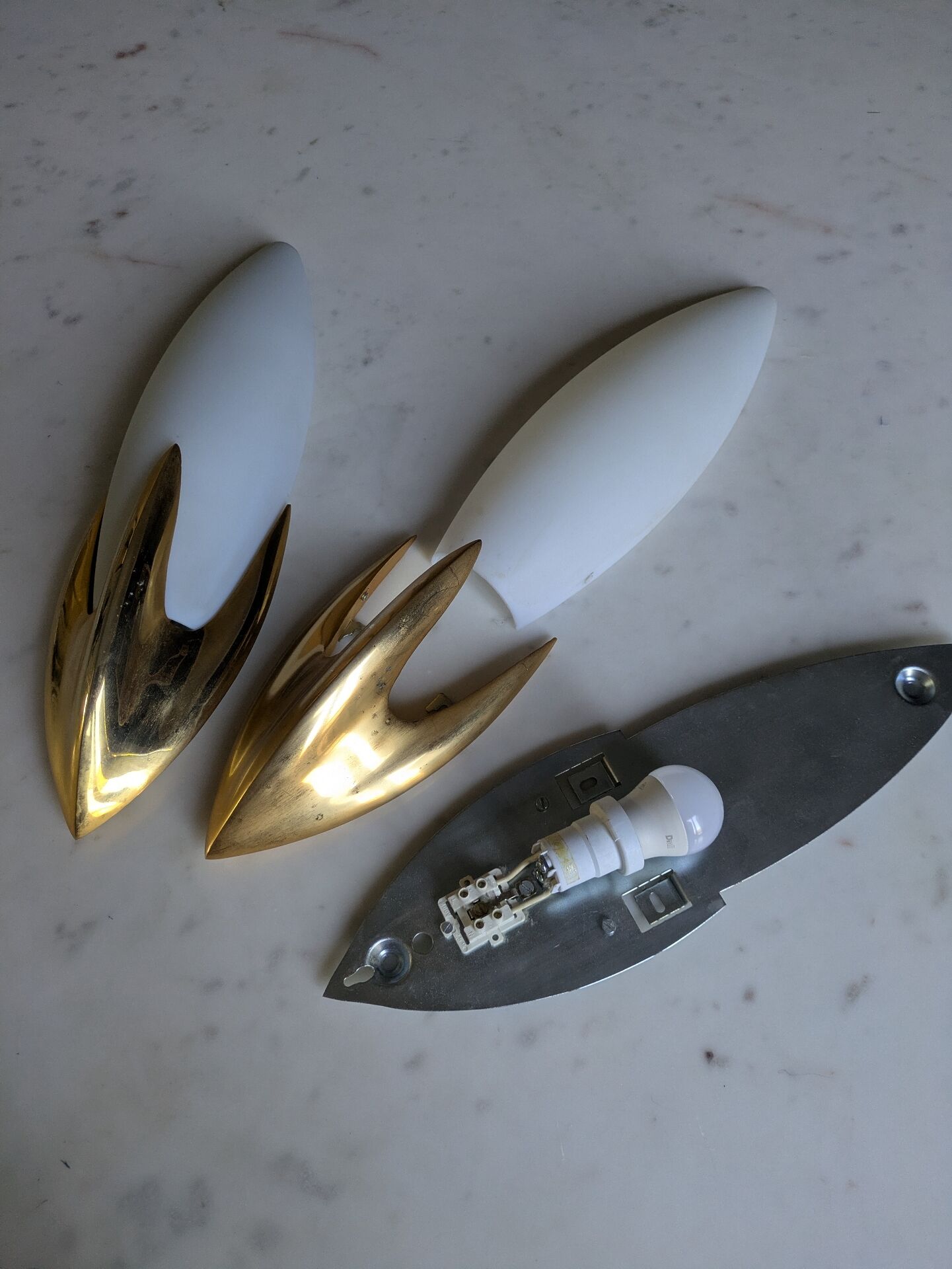 Paire d' appliques Space Age 70'