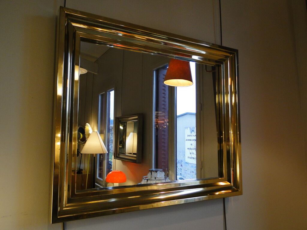 Brass mirror from the 1970's - 72cm x 86cm