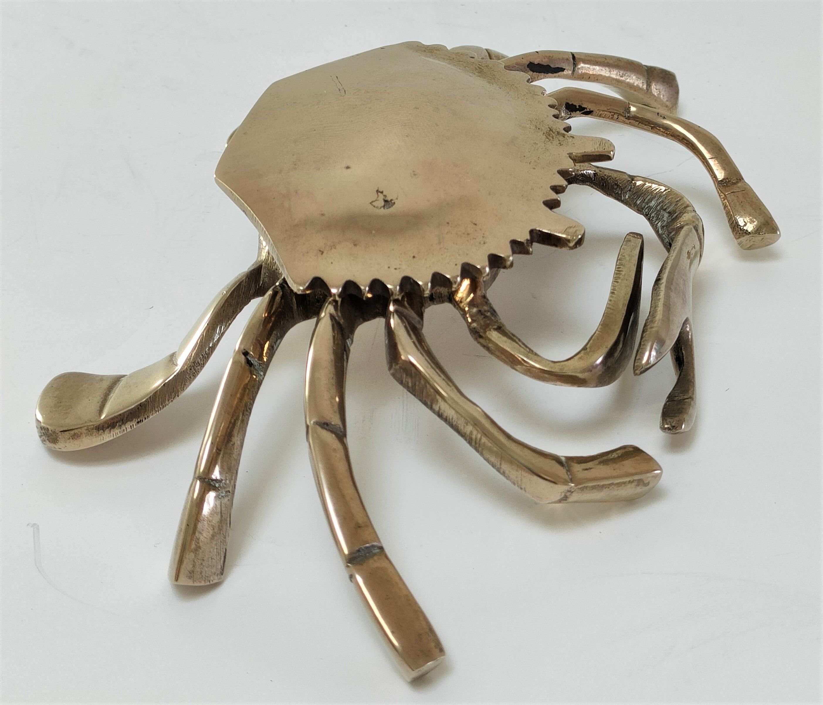 Vintage solid brass crab
