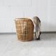 big rattan wastebasket, wicker basket, bamboo basket