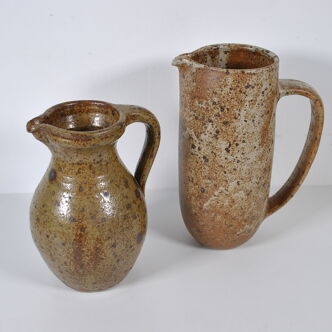 2 stoneware pitchers circa 1970