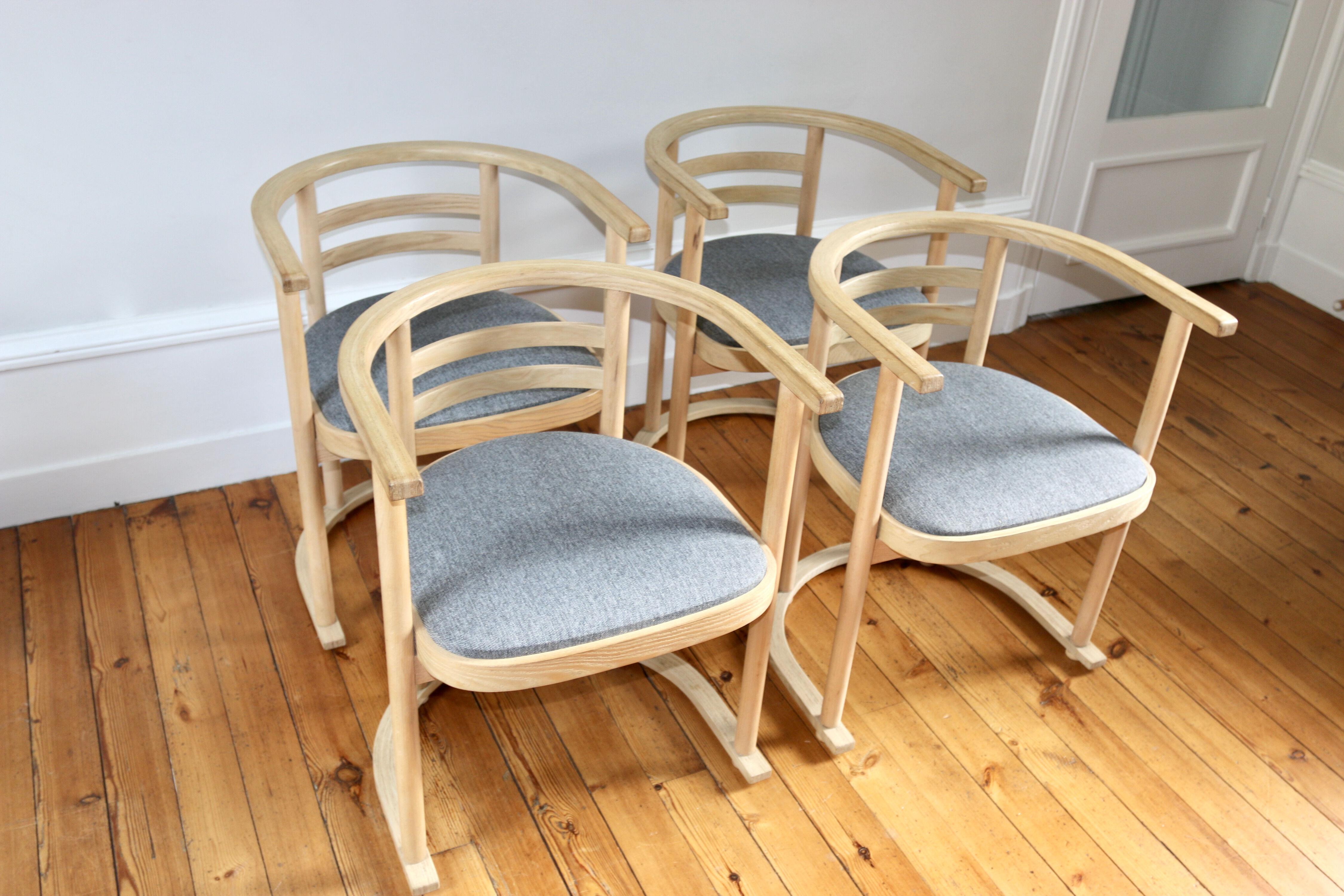 4 vintage Danish Bauhaus armchairs