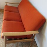 Scandinavian orange wool sofa