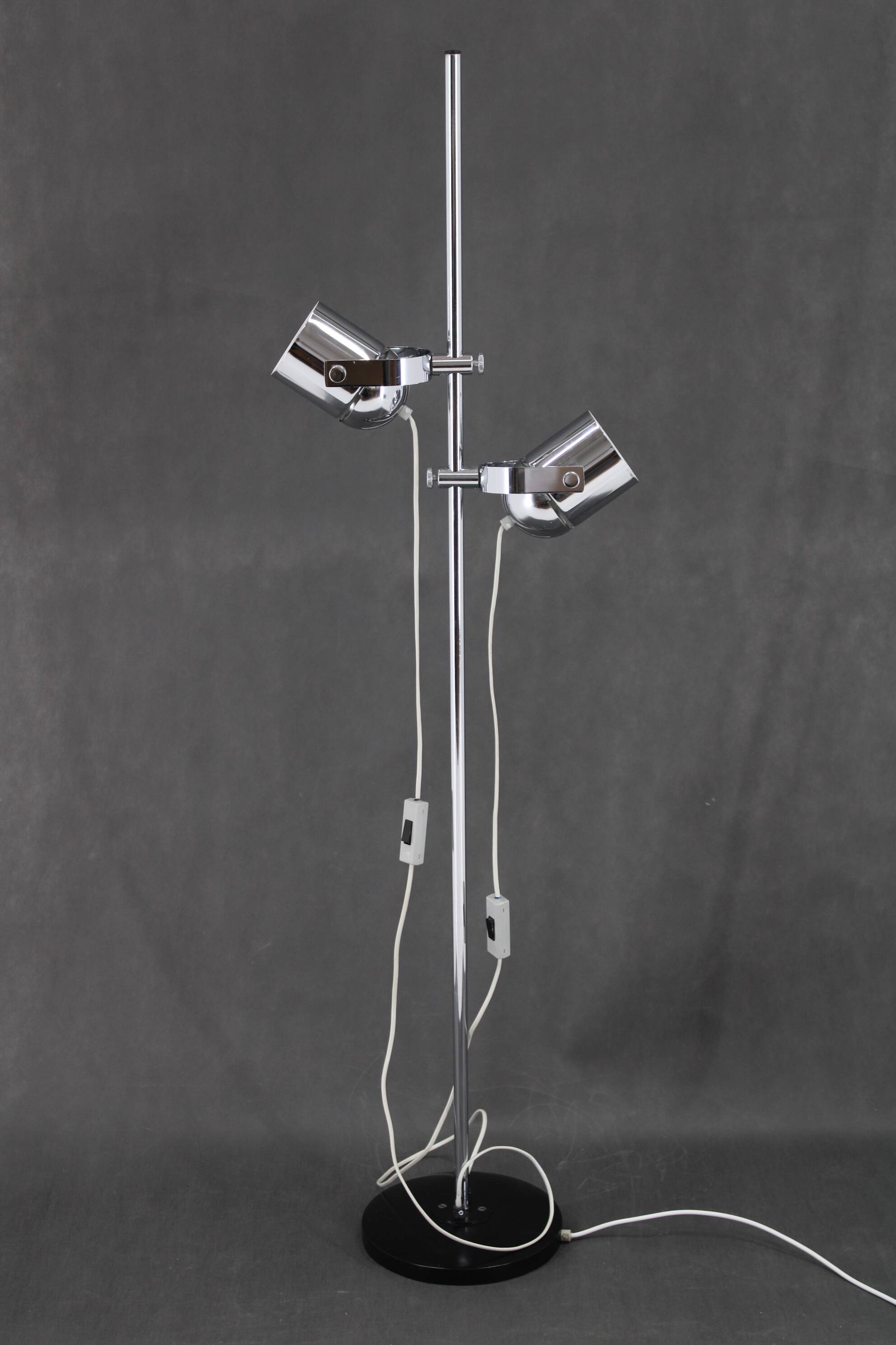 1970s Stanislav Indra Chrome Plated Floor Lamp, Czechoslovakia