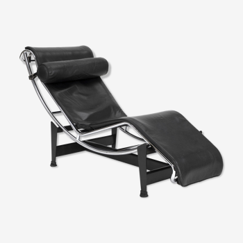 Le Corbusier black leather LC4 armchair - Cassina - Vintage