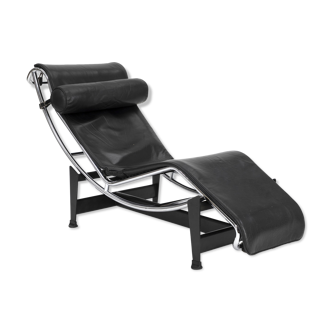 Le Corbusier black leather LC4 armchair - Cassina - Vintage