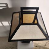 Japanese lamp in black lacquered wood and rice paper H:75cm