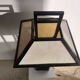 Japanese lamp in black lacquered wood and rice paper H:75cm