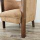 1940s Art Decò armchair in walnut and velvet