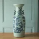 Large Chinese baluster vase in porcelain with bird and flower decoration.