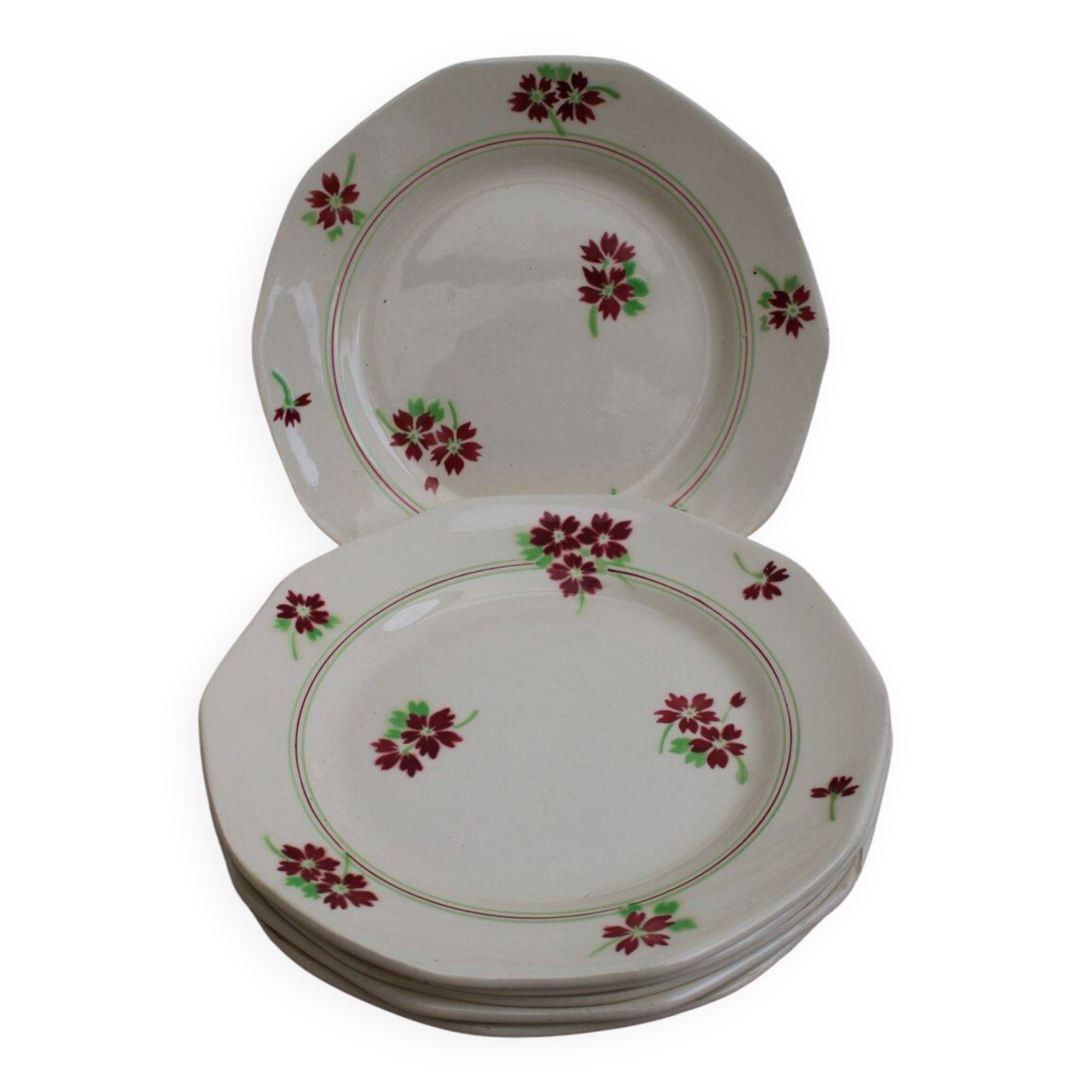 Set of 6 ceramic dessert plates