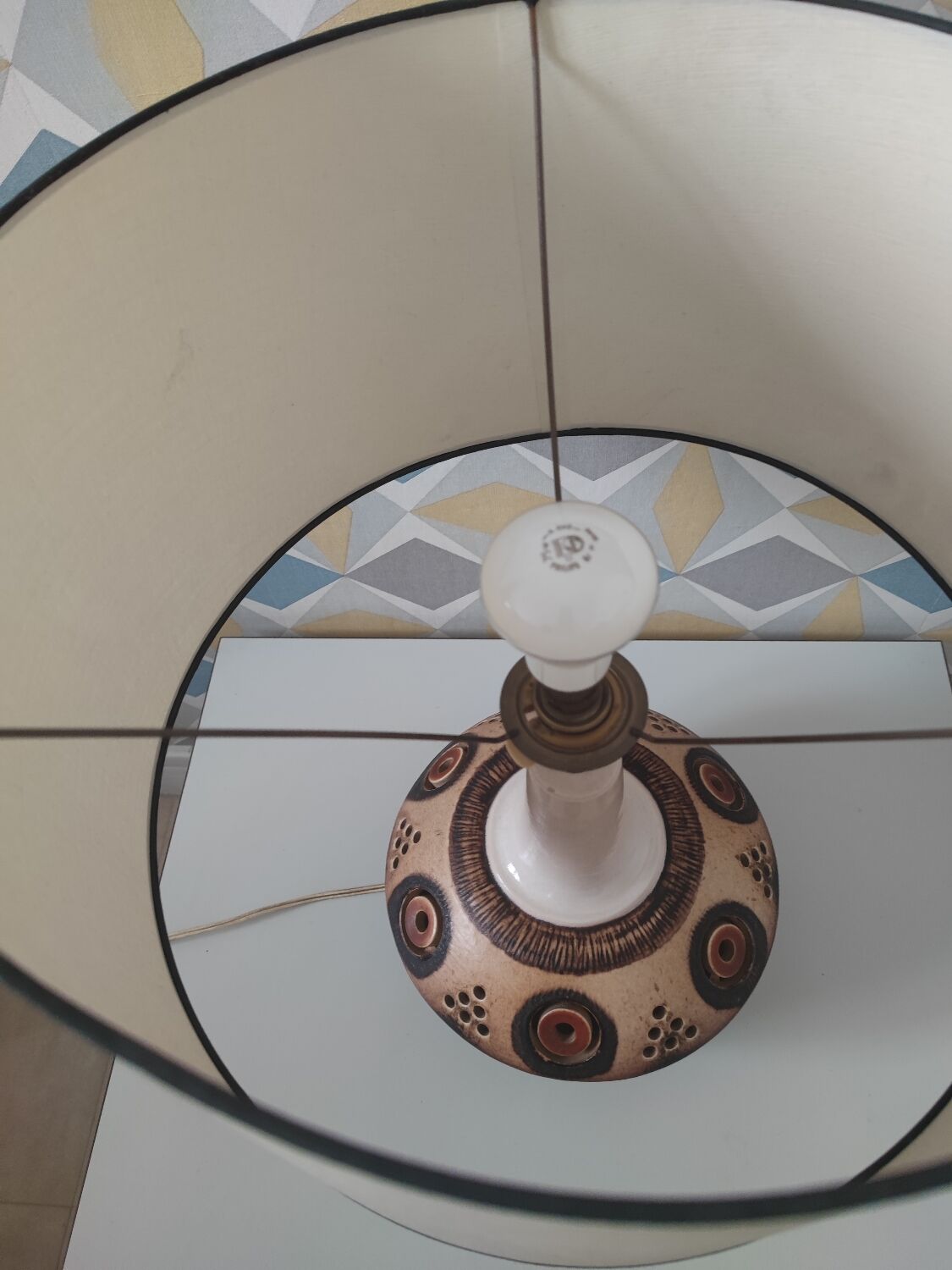 Lampe à poser céramique années 60 Vallauris.