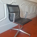 Una Chair armchair in black mesh published by ICF