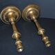 Set of 2 antique baluster candle holders in bronze – Pair of 19th-century beaded gadrooned candlesticks.