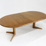 Vintage Danish round extendable dining table, 1960s